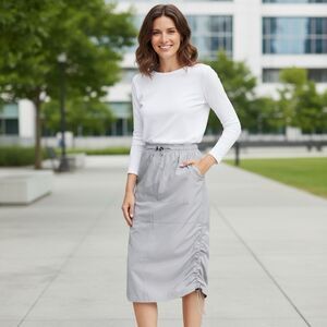 🥳 3/$26 Wild Fable Gray Parachute Midi Skirt Women’s XXS